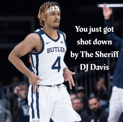 a basketball player wearing a butler jersey with the number 4 on it