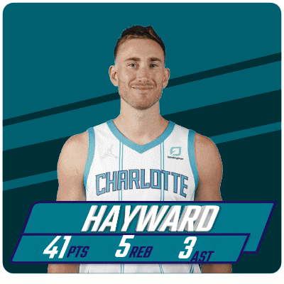 a basketball player named hayward is wearing a charlotte uniform