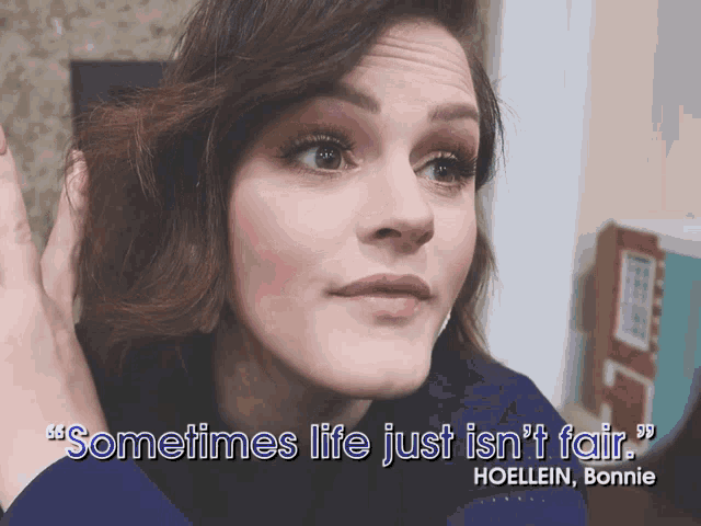 a woman with a quote from hoellein bonnie on her face