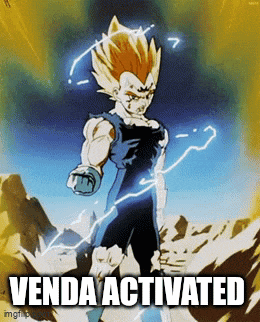 a picture of vegeta from dragon ball z with the words venda activated