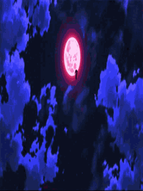 a red circle in the middle of a dark background