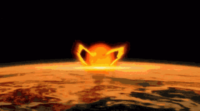 a computer generated image of a nuclear explosion in the middle of the earth