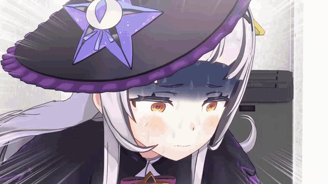 a witch with a purple star on her hat