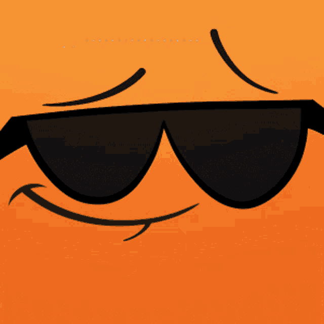 a cartoon smiley face wearing sunglasses and a sad look on his face