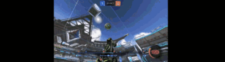 a rocket league game is being played on a screen