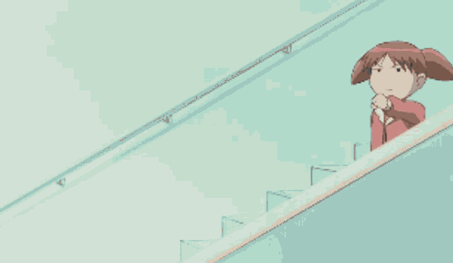 a man and a girl are walking up stairs together