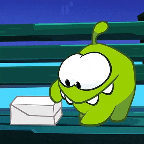 a cartoon character is holding a white box