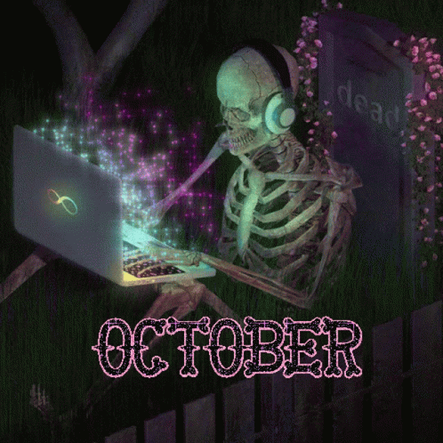 October Off The Hook GIF - October Off The Hook Skeleton GIFs