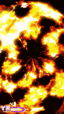 a picture of a fireball that says yr design creative on it