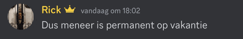 a screenshot of a text message from rick vandaag om 18:02