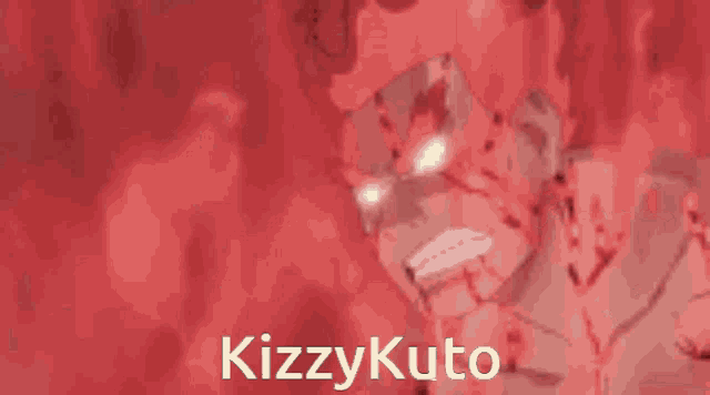 a red background with a cartoon character and the name kizzykuto