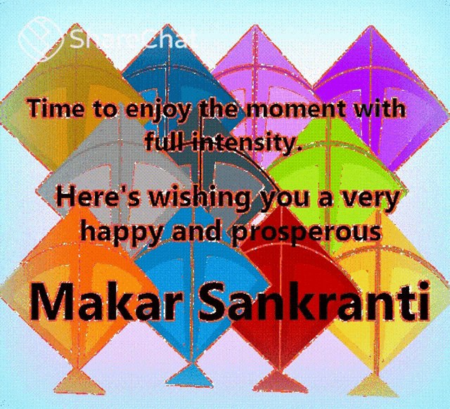 a greeting card for makar sankranti with kites on it