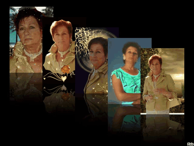 a collage of images of a woman with a watermark that says pixl