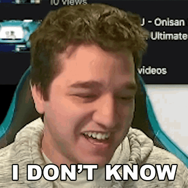 a man is smiling and saying " i don t know "