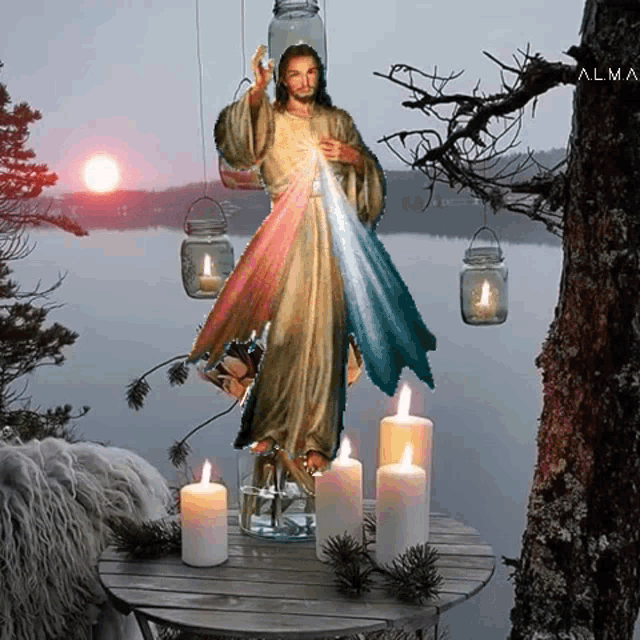 Buenas Noches Jesus GIF - Buenas Noches Jesus Velas GIFs