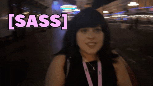 a woman with the word sass written on her face