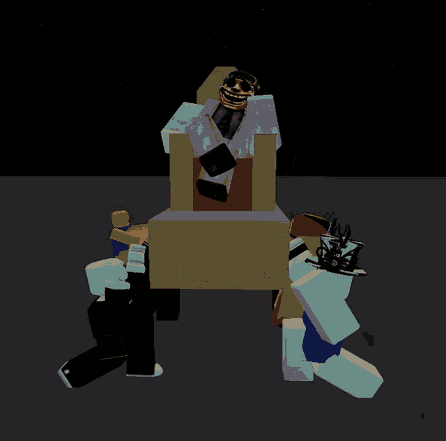 a computer generated image of a skeleton sitting on a chair