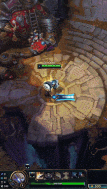 a screenshot of a league of legends game showing a character with a sword