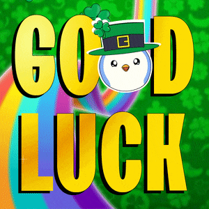 a poster that says good luck with a snowman in a leprechaun hat on it