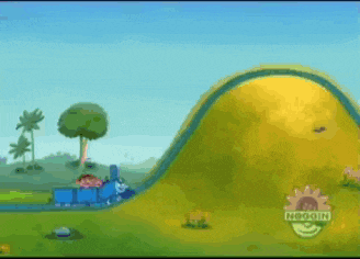 a cartoon of a roller coaster with a no goin logo