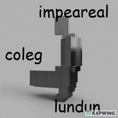 a black and white image with the words impeareal coleg and lundun