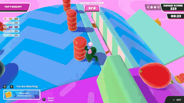a screenshot of a video game that says squad position 3rd on it