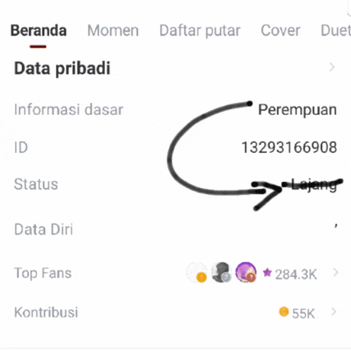 a screenshot of a website with a arrow pointing to the word jalang