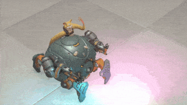a cartoon cat is sitting on top of a large robot