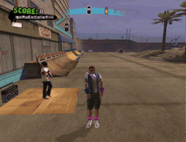 a screenshot of a video game that says press to break on the bottom