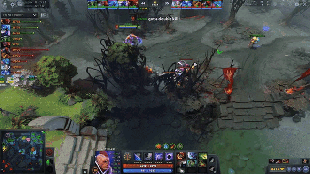 a screenshot of a video game with the words got a double kill visible