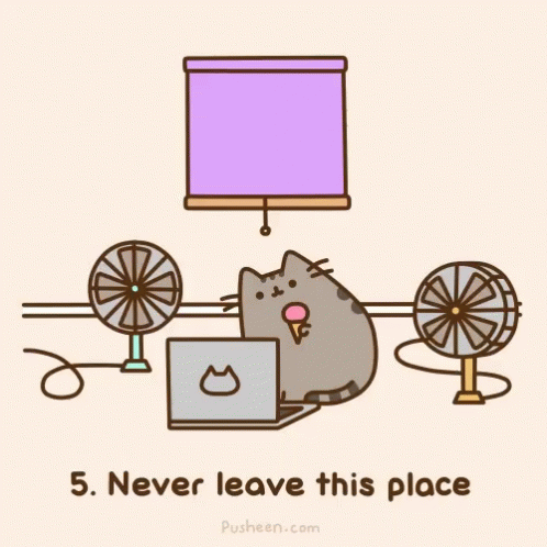 Pusheen Summer GIF - Pusheen Summer Never Leave This Place GIFs