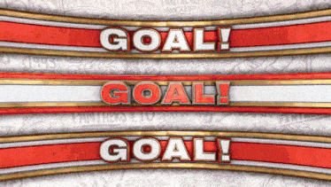 the word goal is on a red and white background