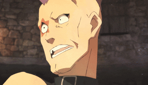 a close up of a man 's face with white eyes