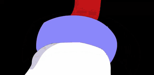 a cartoon character is standing in a field with a purple background and a purple light coming out of his head .
