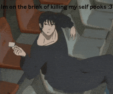 a cartoon of a man laying on the floor with the caption i 'm on the brink of killing my self pooks