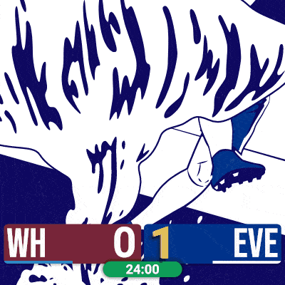 an illustration of a soccer game with the score of 1 to 0