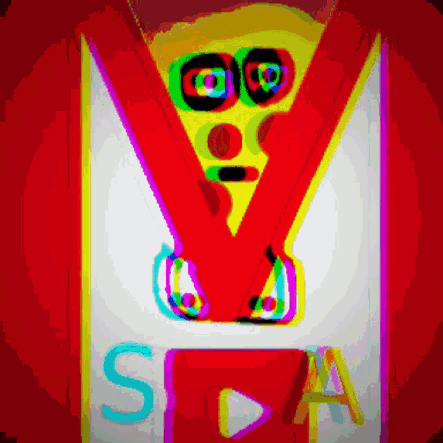 a colorful drawing of a slice of pizza with the word spa on it