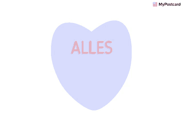 a blue heart with the words alles wird gut on it