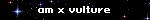 a black background with the words om x vulture in white letters