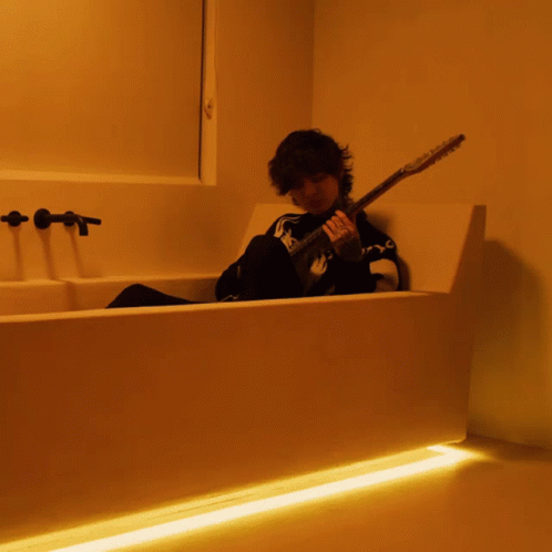 Playing Electrical Guitar In Bathtub Tim Henson GIF - Playing Electrical Guitar In Bathtub Tim Henson Guitar Solo GIFs