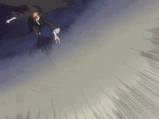 a man in a black cape is flying through the air in a cartoon