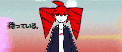a drawing of a girl with red hair and a shirt that says my on it