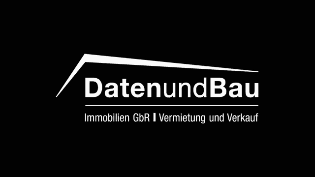 a black and white logo for a company called datenund bau