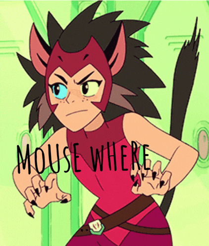 a cartoon character with the words mouse where written above her
