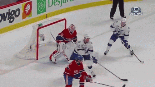 a fox lightning hockey game is being played