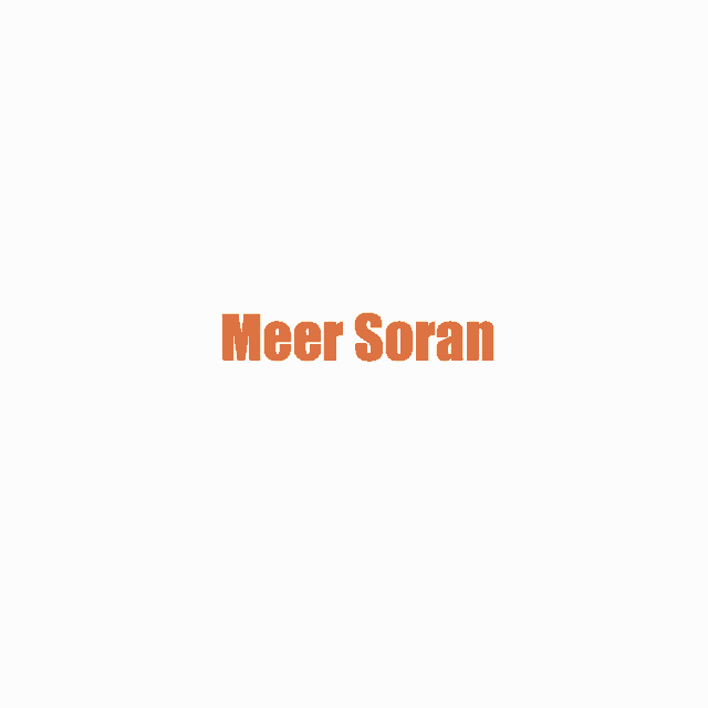 a white background with the name meer soran written in blue