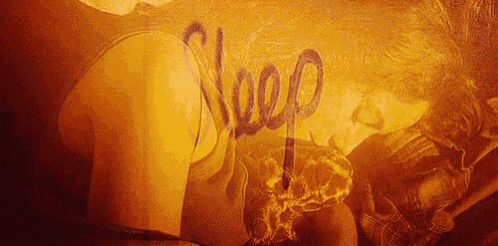 a person with the word sleep written on their chest