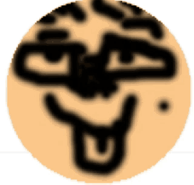 a circle with a cartoon face on it