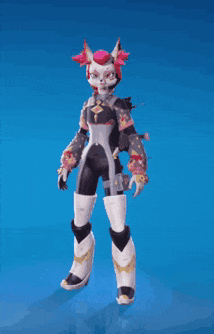 a video game character with a fox on his back