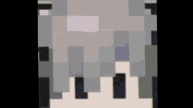 a pixel art of a person 's head with a gray hair